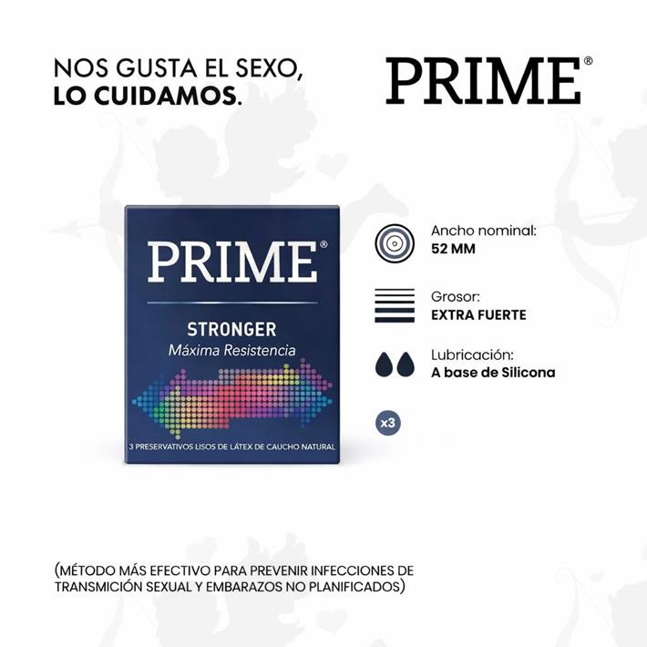 Cód: FP STRONGER - Preservativos Prime Stronger - $ 6200